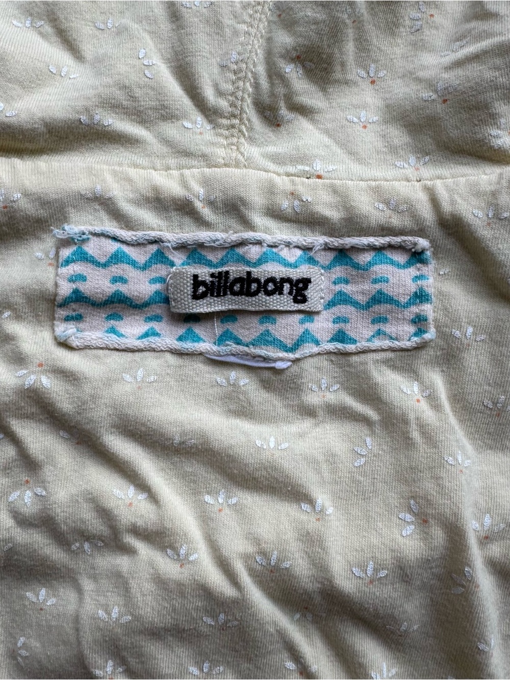 Y2K Billabong Cream & Teal reversible Patterned Zip Hoodie - Picture 4 of 10